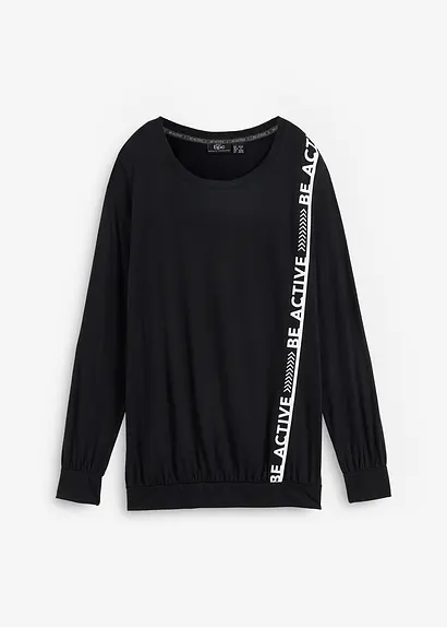 Lockeres Sport-Shirt in schwarz von vorne - bonprix Lockeres Sport-Shirt in schwarz von vorne - bonprix