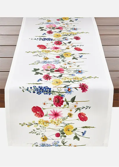Tischläufer mit Blumen Druck in bunt - bonprix Tischläufer mit Blumen Druck in bunt - bonprix