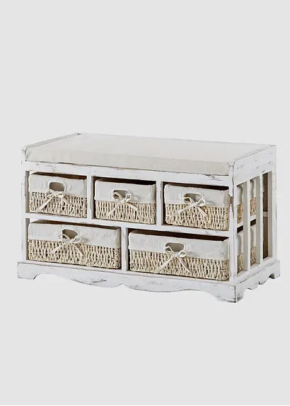 Sitzbank mit Sitzkissen in weiß von vorne - bpc living bonprix collection Sitzbank mit Sitzkissen in weiß von vorne - bpc living bonprix collection