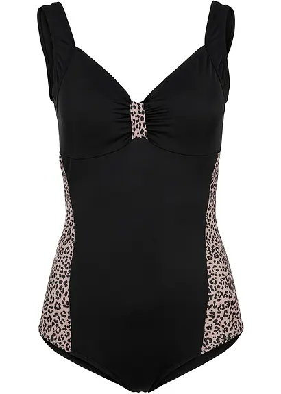 Badeanzug in schwarz von vorne - bonprix Badeanzug in schwarz von vorne - bonprix