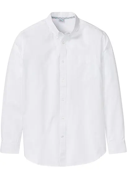 Essential Oxford-Langarmhemd in weiß von vorne - bonprix Essential Oxford-Langarmhemd in weiß von vorne - bonprix