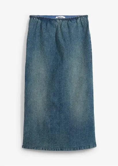 Stretch Jeansrock, lang in blau von vorne - bonprix Stretch Jeansrock, lang in blau von vorne - bonprix