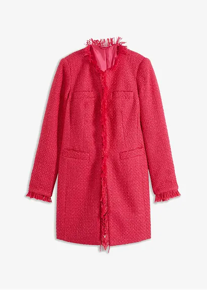 Bouclé Longblazer in pink von vorne - bonprix Bouclé Longblazer in pink von vorne - bonprix