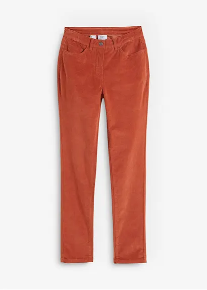 Stretch-Cordhose, Slim Fit in braun von vorne - bonprix Stretch-Cordhose, Slim Fit in braun von vorne - bonprix