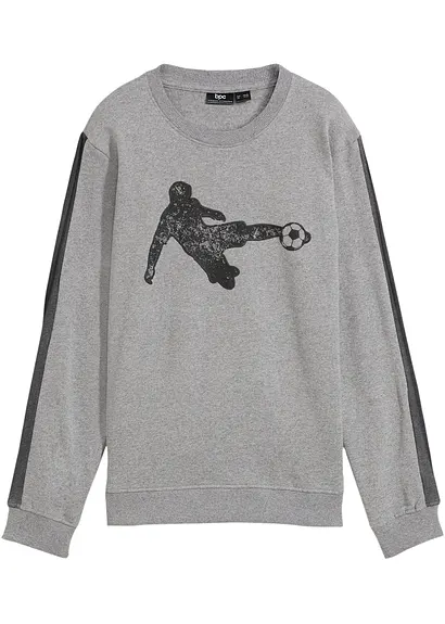 Sweatshirt aus weichem Baumwoll-Mix in grau von vorne - bonprix Sweatshirt aus weichem Baumwoll-Mix in grau von vorne - bonprix
