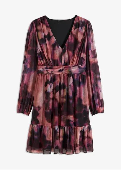 bedrucktes Mesh-Kleid in rosa von vorne - bonprix bedrucktes Mesh-Kleid in rosa von vorne - bonprix