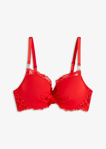 Schalen BH mit Bügel in rot von vorne - bonprix Schalen BH mit Bügel in rot von vorne - bonprix