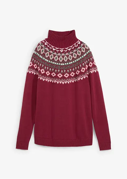 Rollkragenpullover in rot von vorne - bonprix Rollkragenpullover in rot von vorne - bonprix