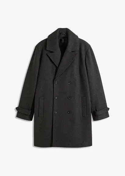 Blazer-Mantel mit Woll-Anteil in grau von vorne - bonprix Blazer-Mantel mit Woll-Anteil in grau von vorne - bonprix