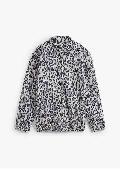Blouson mit Leo-Druck in schwarz von vorne - bonprix Blouson mit Leo-Druck in schwarz von vorne - bonprix