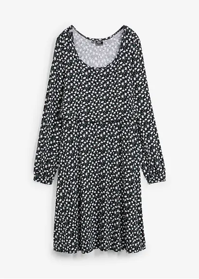 2 in 1 Umstandskleid und Stillkleid aus Viskose in schwarz von vorne - bonprix 2 in 1 Umstandskleid und Stillkleid aus Viskose in schwarz von vorne - bonprix