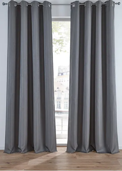 Vorhang mit glänzender Struktur (1er Pack) in grau - bonprix Vorhang mit glänzender Struktur (1er Pack) in grau - bonprix