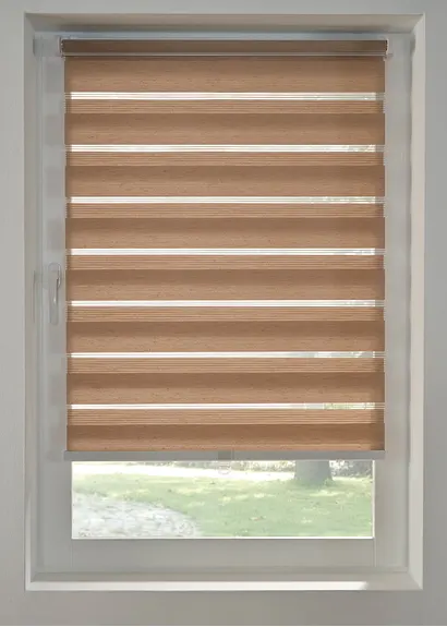 Schnurloses Doppelrollo in Leinen-Optik in beige - bonprix Schnurloses Doppelrollo in Leinen-Optik in beige - bonprix