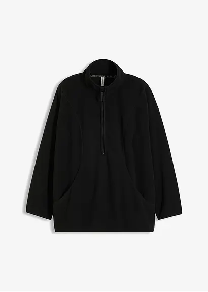 Funktions-Fleece Sportshirt, oversized in schwarz von vorne - bonprix Funktions-Fleece Sportshirt, oversized in schwarz von vorne - bonprix