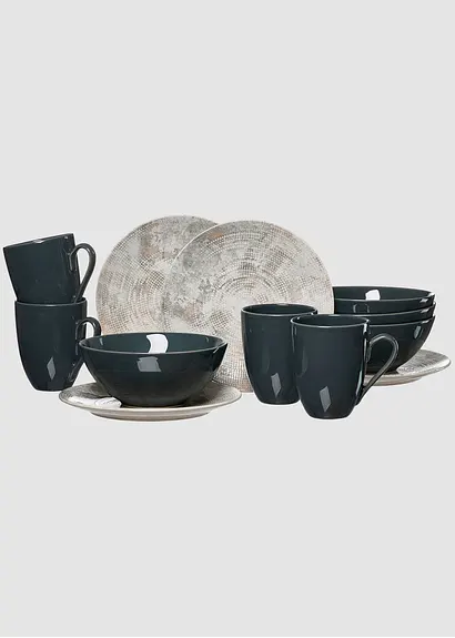 Ritzenhoff & Breker Geschirr-Set (12-tlg. Set) in grau - Ritzenhoff & Breker Ritzenhoff & Breker Geschirr-Set (12-tlg. Set) in grau - Ritzenhoff & Breker