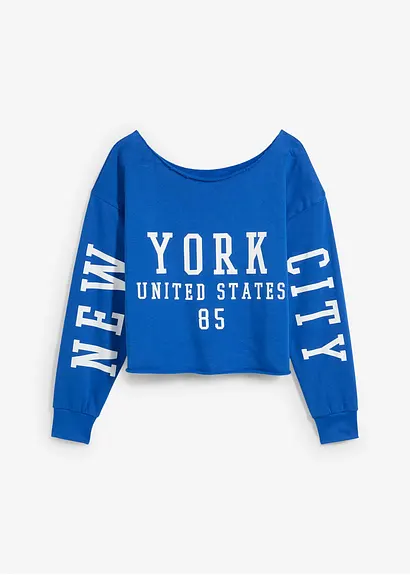 Sweatshirt aus reiner Bio-Baumwolle in blau von vorne - bonprix Sweatshirt aus reiner Bio-Baumwolle in blau von vorne - bonprix