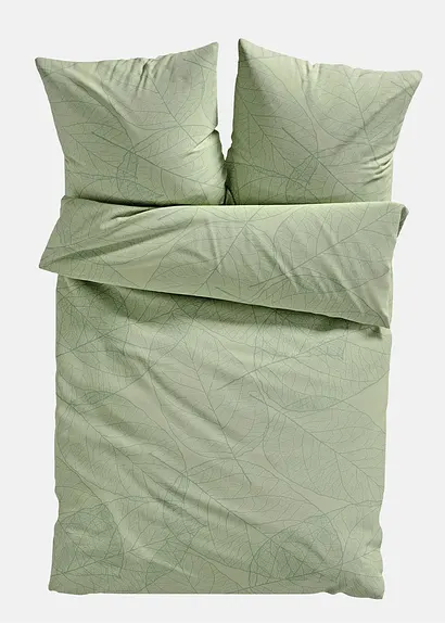 Bettwäsche mit Blättern in grün von vorne - bonprix Bettwäsche mit Blättern in grün von vorne - bonprix