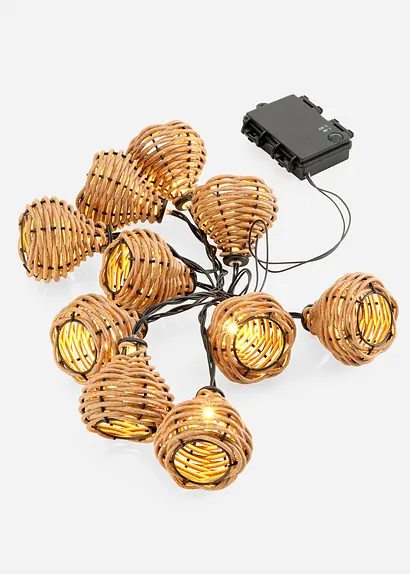 Lichterkette mit Rattangeflecht in beige von vorne - bonprix Lichterkette mit Rattangeflecht in beige von vorne - bonprix