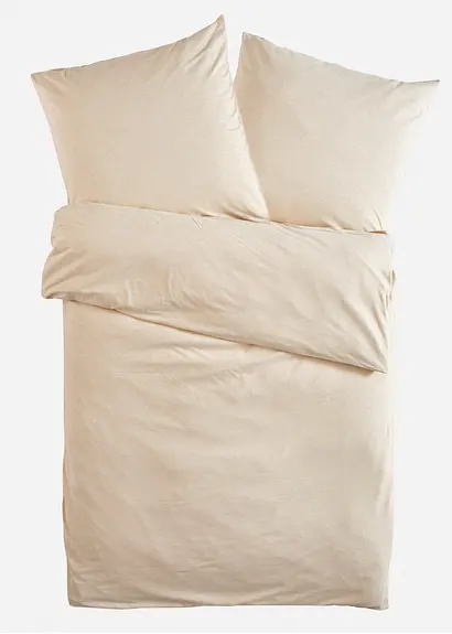 Bettwäsche Jersey Melange in beige von vorne - bonprix Bettwäsche Jersey Melange in beige von vorne - bonprix