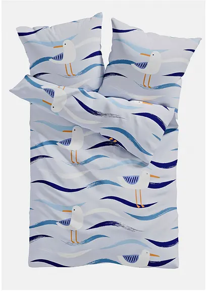 Bettwäsche mit Möwen in blau von vorne - bonprix Bettwäsche mit Möwen in blau von vorne - bonprix