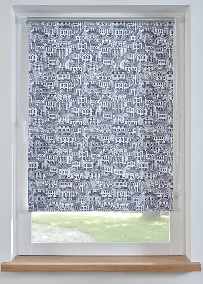 Verdunkelungsrollo mit Druck in grau - bonprix Verdunkelungsrollo mit Druck in grau - bonprix