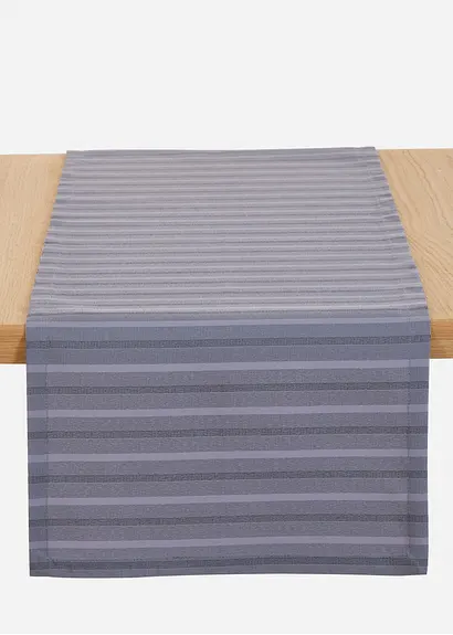 In- und Outdoor Tischläufer fleckabweisend in grau von vorne - bonprix In- und Outdoor Tischläufer fleckabweisend in grau von vorne - bonprix