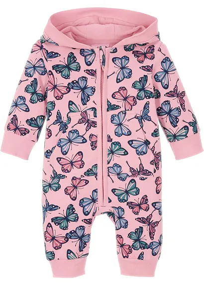 Sweatoverall mit Kapuze aus reiner Bio-Baumwolle von vorne - bonprix Sweatoverall mit Kapuze aus reiner Bio-Baumwolle von vorne - bonprix