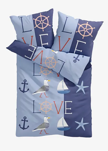 Bettwäsche mit Möwe in blau von vorne - bonprix Bettwäsche mit Möwe in blau von vorne - bonprix
