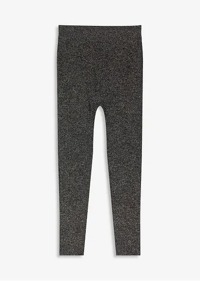 Thermo Leggings aus Glitzergarn in schwarz von vorne - bonprix Thermo Leggings aus Glitzergarn in schwarz von vorne - bonprix