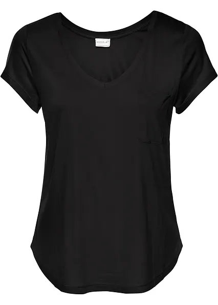 T-Shirt aus softer Viskose in schwarz von vorne - bonprix T-Shirt aus softer Viskose in schwarz von vorne - bonprix