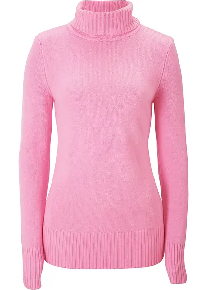 Basic Rollkragenpullover in rosa von vorne - bonprix Basic Rollkragenpullover in rosa von vorne - bonprix