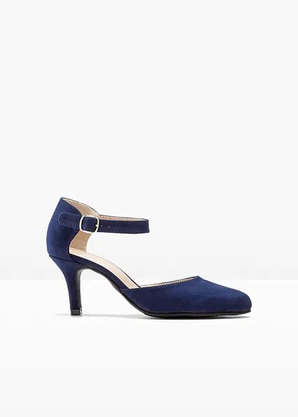 Spangenpumps mit schmalem Absatz in blau von vorne - bonprix Spangenpumps mit schmalem Absatz in blau von vorne - bonprix