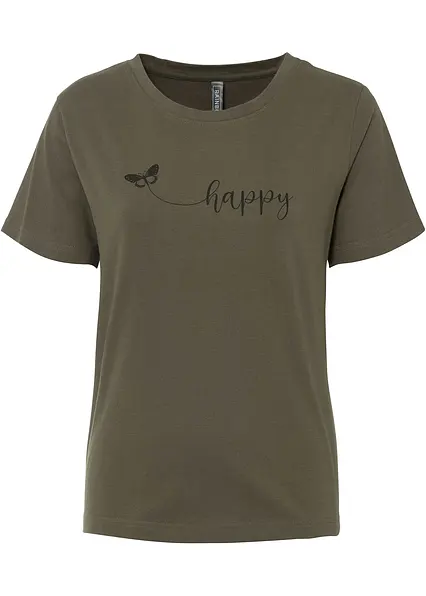 T-Shirt aus reiner Baumwolle in grün von vorne - bonprix T-Shirt aus reiner Baumwolle in grün von vorne - bonprix