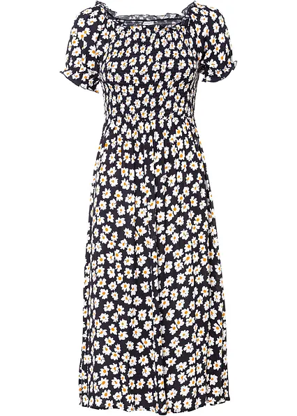 Midikleid aus reiner Viskose in blau von vorne - bonprix Midikleid aus reiner Viskose in blau von vorne - bonprix