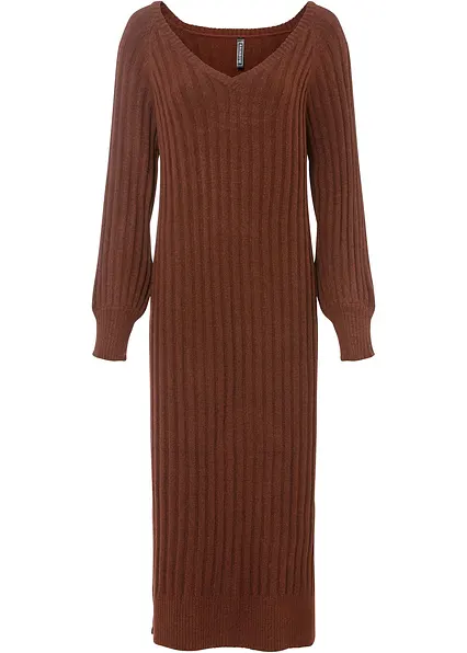 Midi-Strickkleid in braun von vorne - bonprix Midi-Strickkleid in braun von vorne - bonprix