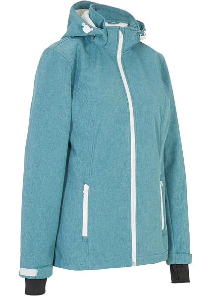 Wasserabweisende Softshelljacke in petrol von vorne - bonprix Wasserabweisende Softshelljacke in petrol von vorne - bonprix