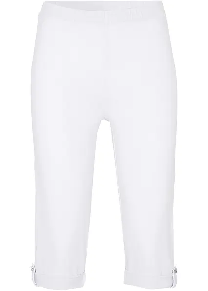 Capri-Leggings aus Bio-Baumwolle in weiß von vorne - bonprix Capri-Leggings aus Bio-Baumwolle in weiß von vorne - bonprix