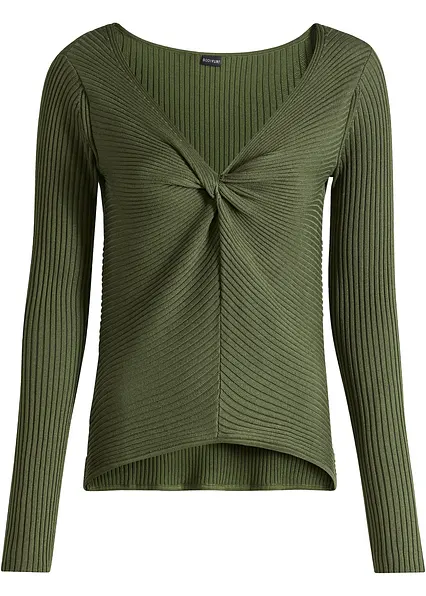 Ripppullover in grün von vorne - bonprix Ripppullover in grün von vorne - bonprix