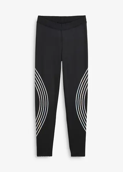 Thermo-Leggings mit reflektierenden Details, knöchelfrei in schwarz von vorne - bonprix Thermo-Leggings mit reflektierenden Details, knöchelfrei in schwarz von vorne - bonprix