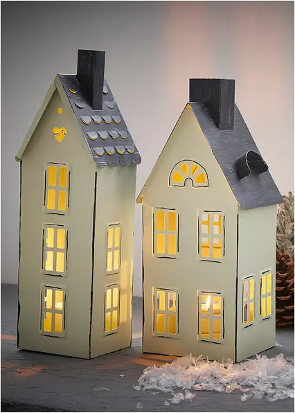 Windlicht im Haus-Design (2-tlg.Set) in weiß - bonprix Windlicht im Haus-Design (2-tlg.Set) in weiß - bonprix