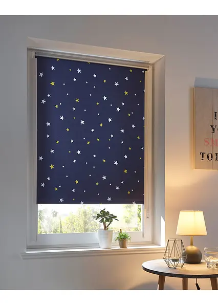 Verdunkelungsrollo mit Sternen Druck in blau - bonprix Verdunkelungsrollo mit Sternen Druck in blau - bonprix