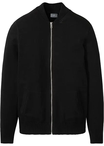 Feinstrickjacke in schwarz von vorne - bonprix Feinstrickjacke in schwarz von vorne - bonprix