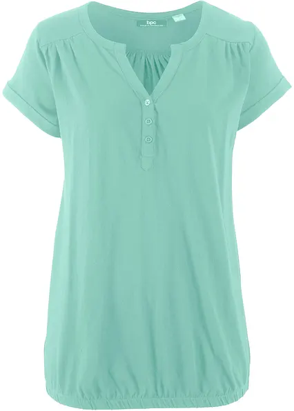 Baumwoll-Shirt, Kurzarm in grün - bonprix Baumwoll-Shirt, Kurzarm in grün - bonprix