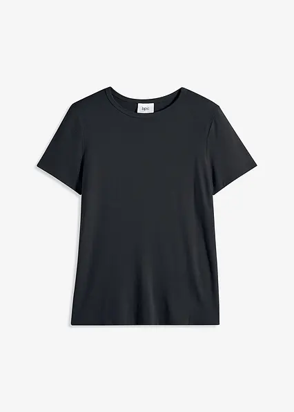 T-Shirt aus fließender Viskose in schwarz von vorne - bonprix T-Shirt aus fließender Viskose in schwarz von vorne - bonprix