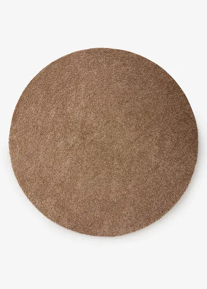 Runder waschbarer Teppich mit weichem Flor in braun von vorne - bonprix Runder waschbarer Teppich mit weichem Flor in braun von vorne - bonprix