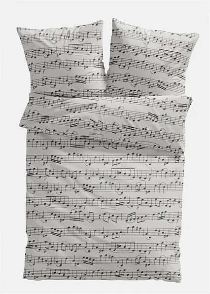 Bettwäsche mit Musiknoten in beige von vorne - bonprix Bettwäsche mit Musiknoten in beige von vorne - bonprix