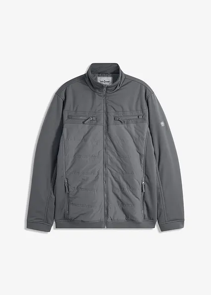 wattierte Softshelljacke in Blousonform in grau von vorne - bonprix wattierte Softshelljacke in Blousonform in grau von vorne - bonprix
