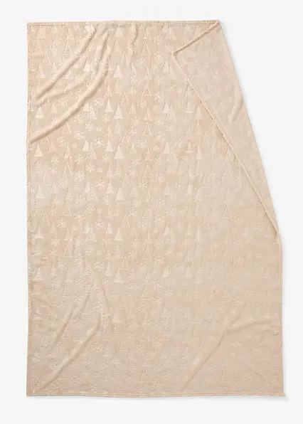 Kuscheldecke mit Tannenbäumen in beige von vorne - bonprix Kuscheldecke mit Tannenbäumen in beige von vorne - bonprix