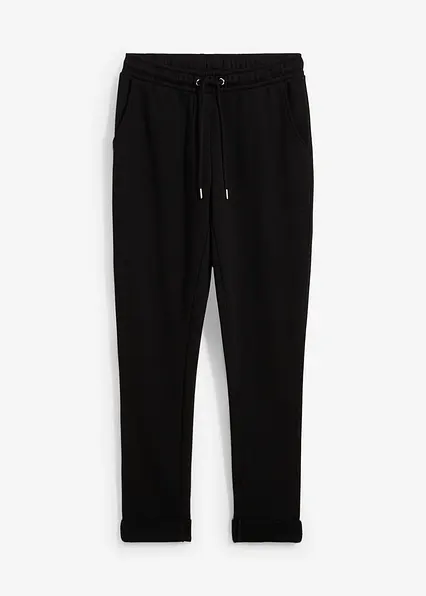 Schmale Jogginghose in schwarz von vorne - bonprix Schmale Jogginghose in schwarz von vorne - bonprix