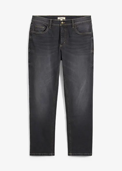 Regular Fit Stretch-Jeans, Straight in schwarz von vorne - bonprix Regular Fit Stretch-Jeans, Straight in schwarz von vorne - bonprix